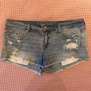 Lacy Denim Shorts